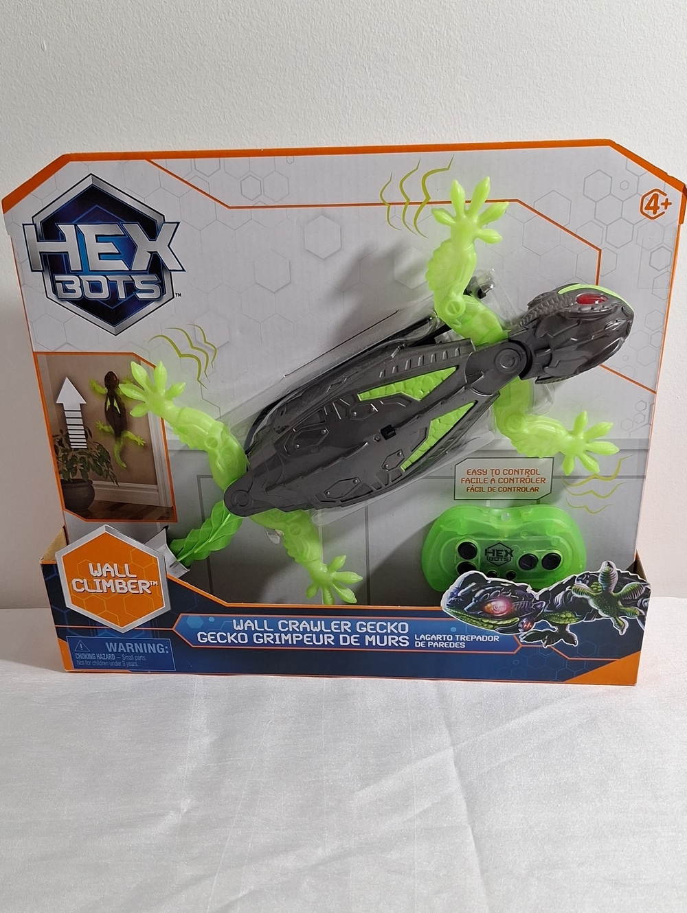 HEX BOTS Wall Crawler Gecko - Gray & Neon Green